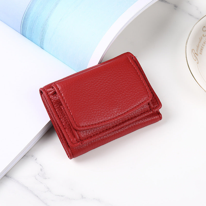 BETSY Cowhide Wallet with Mini Coin Pocket and Card Holder