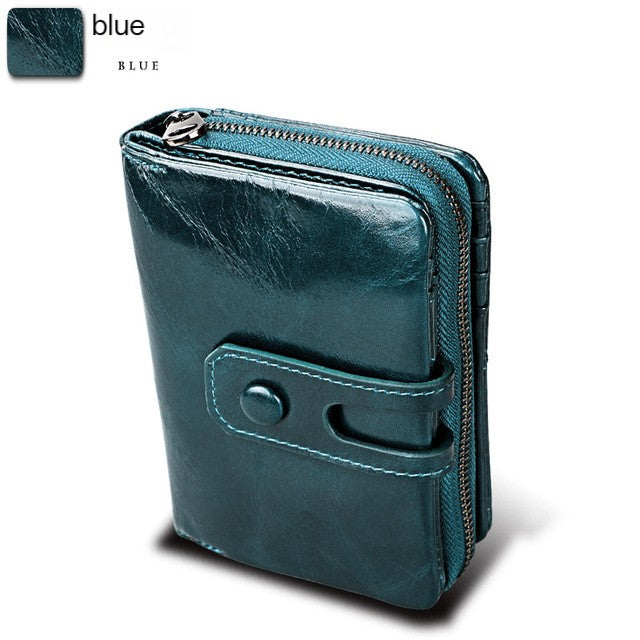 GAGE Leather Zipper Short Wallet and Money Bag