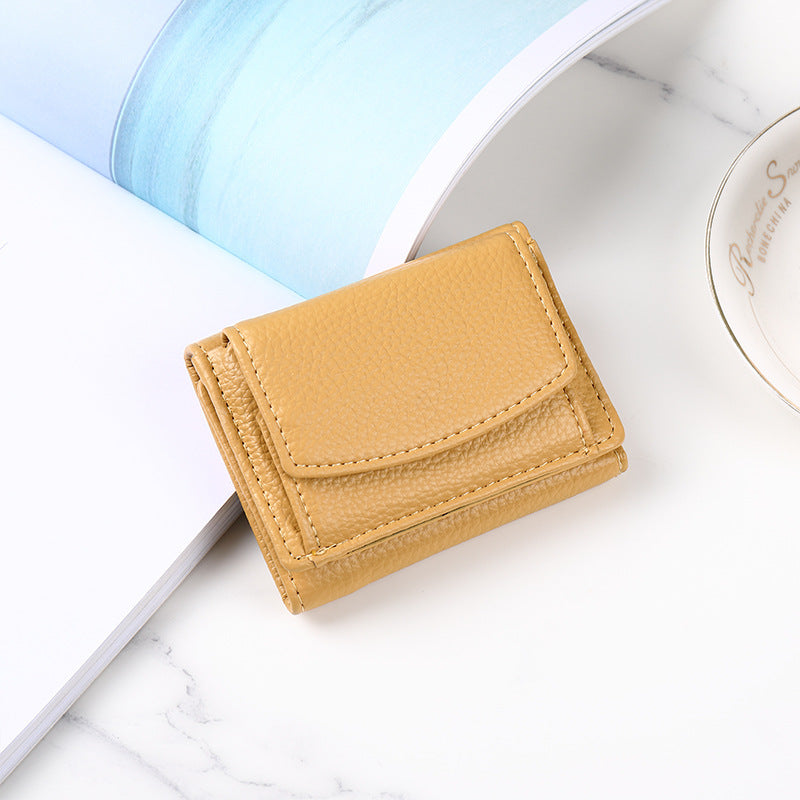 BETSY Cowhide Wallet with Mini Coin Pocket and Card Holder