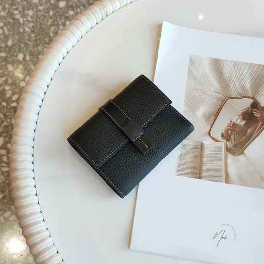 Envy First Layer Short Cowhide Color Matching Wallet