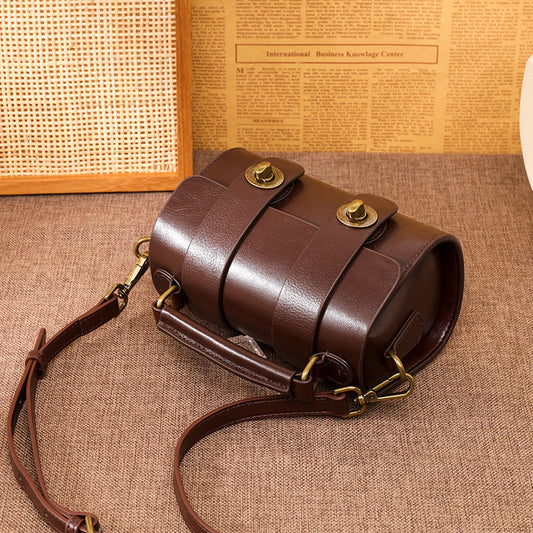 AYLA Cowhide Messenger Handbag