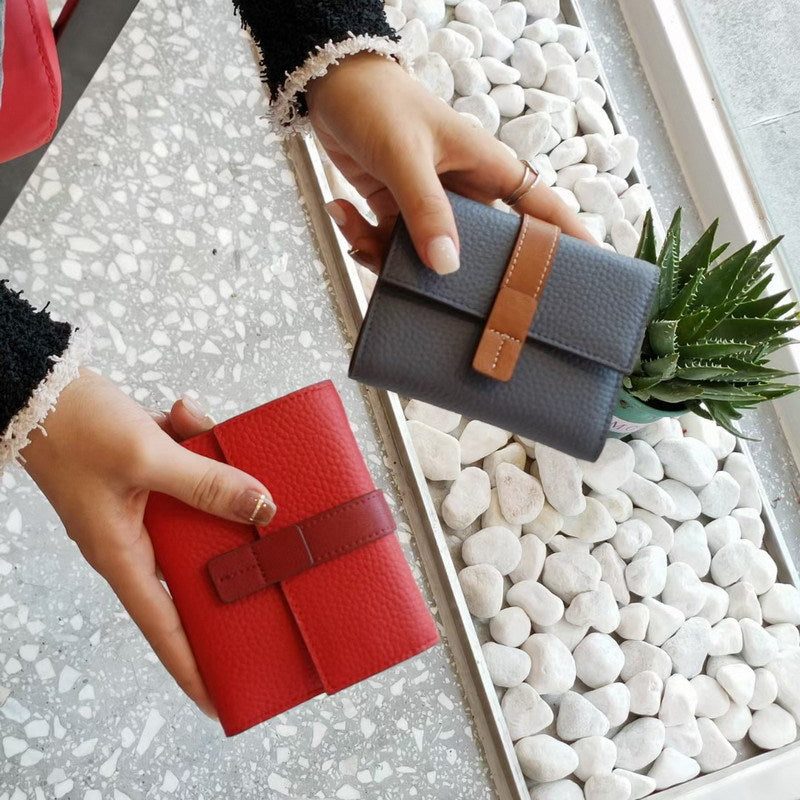 Envy First Layer Short Cowhide Color Matching Wallet