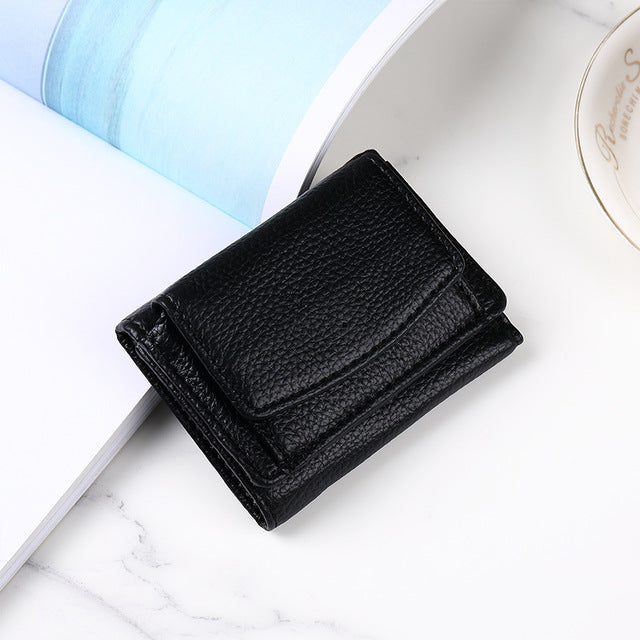 BETSY Cowhide Wallet with Mini Coin Pocket and Card Holder
