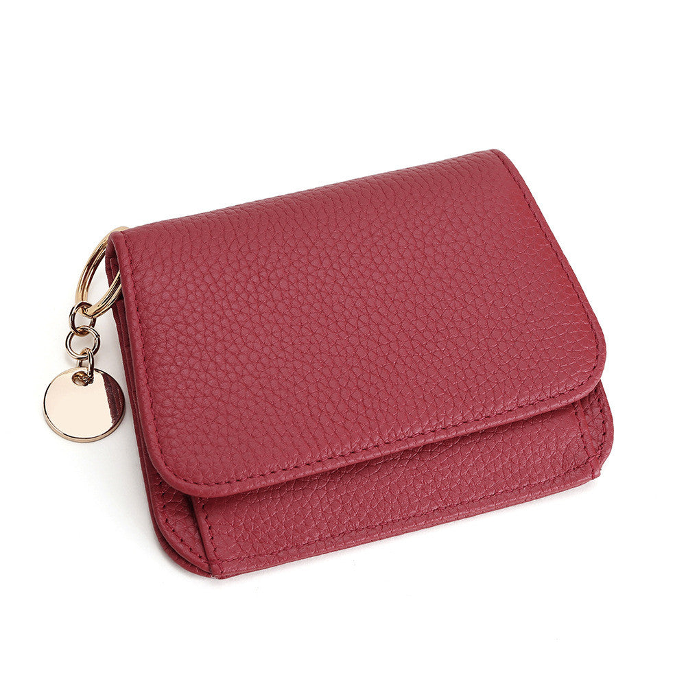 SARAH Cowhide Zipper Coin Purse