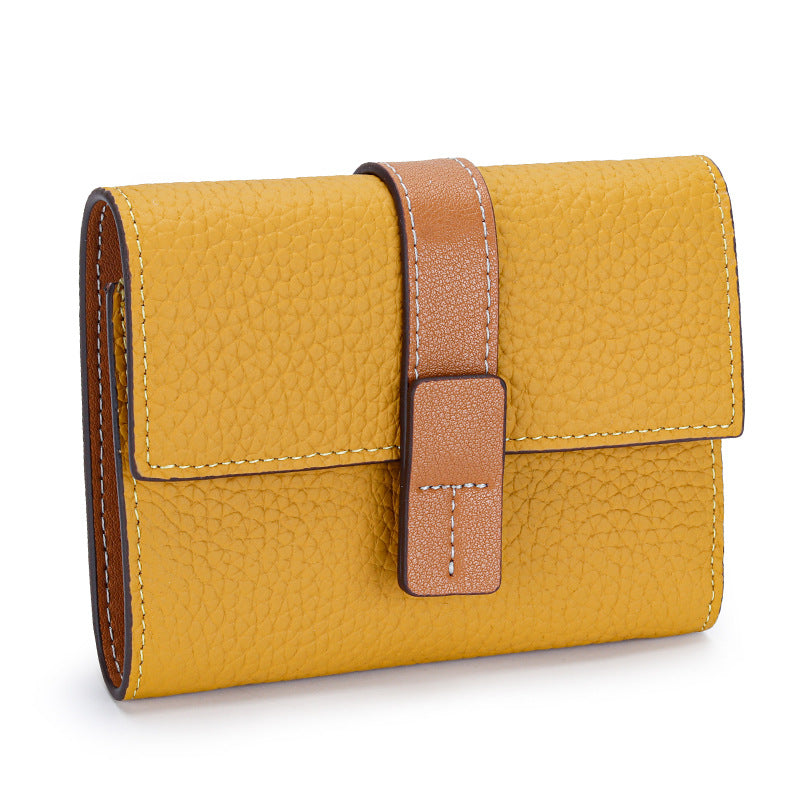 Envy First Layer Short Cowhide Color Matching Wallet