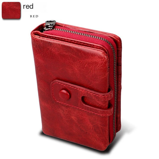 GAGE Leather Zipper Short Wallet and Money Bag