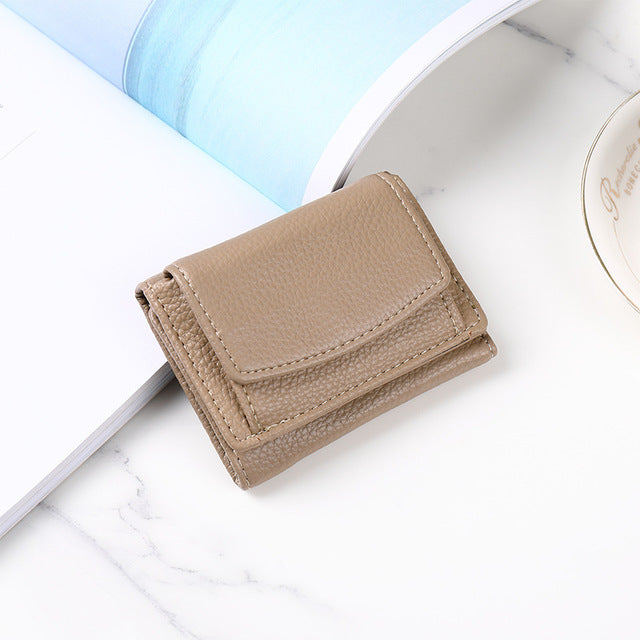 BETSY Cowhide Wallet with Mini Coin Pocket and Card Holder