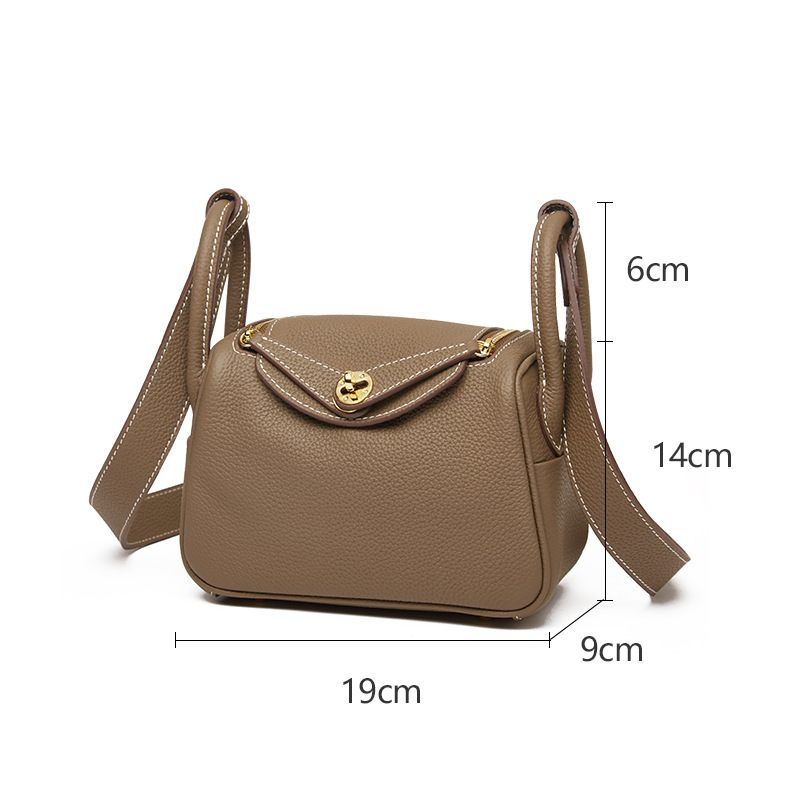 SADIE Elegant Lychee-Pattern Cowhide Bag