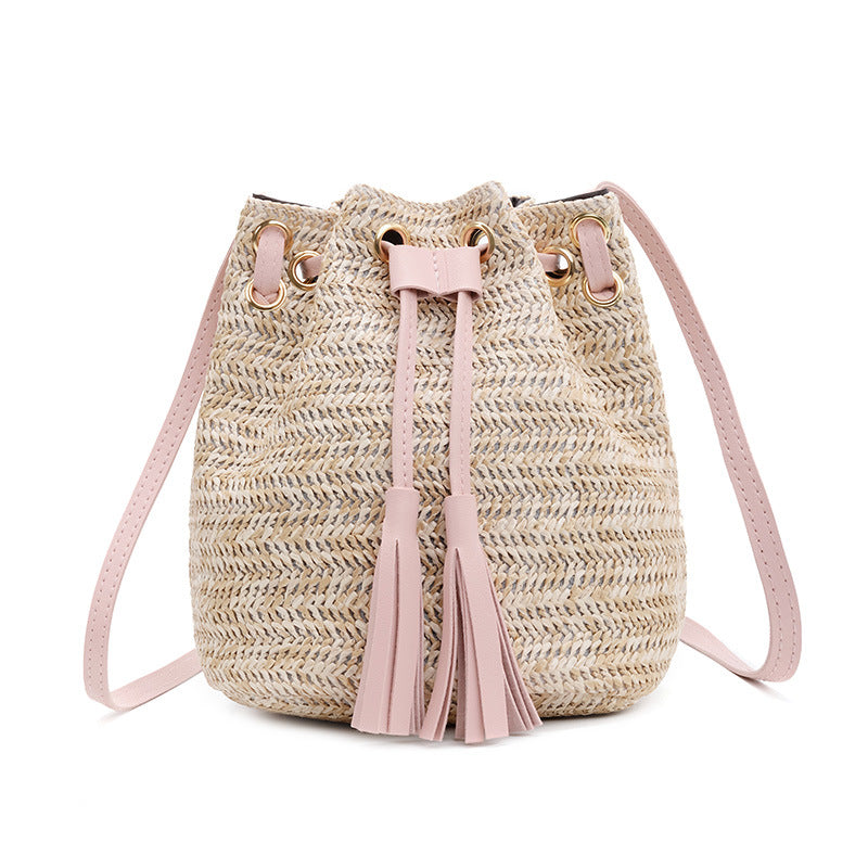 OLIVIA Crochet Flower Shoulder Bag with Tassels (Beach Bag)
