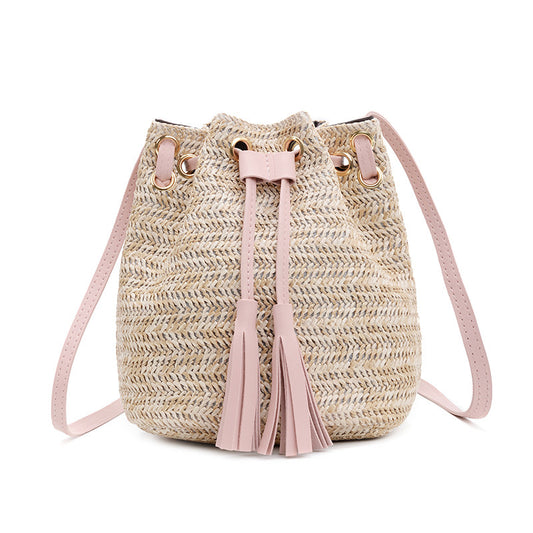 OLIVIA Crochet Flower Shoulder Bag with Tassels (Beach Bag)