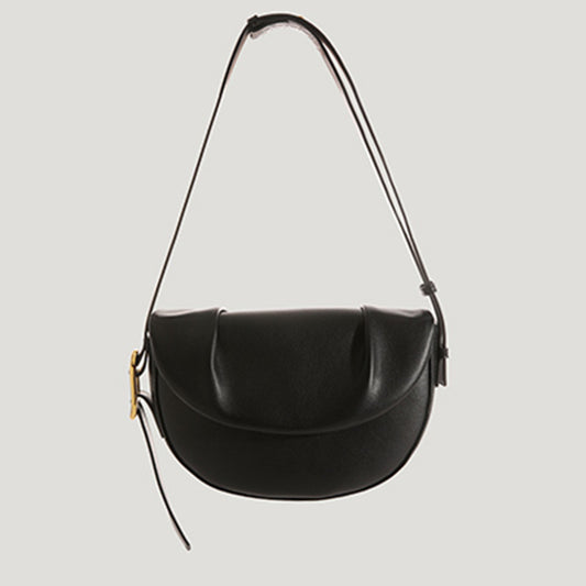 JULIA Cowhide Pleated Underarm Saddle Bag