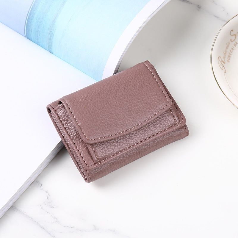 BETSY Cowhide Wallet with Mini Coin Pocket and Card Holder
