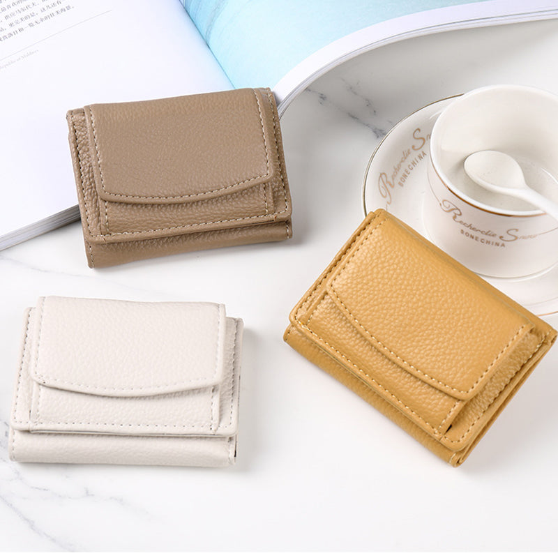 BETSY Cowhide Wallet with Mini Coin Pocket and Card Holder