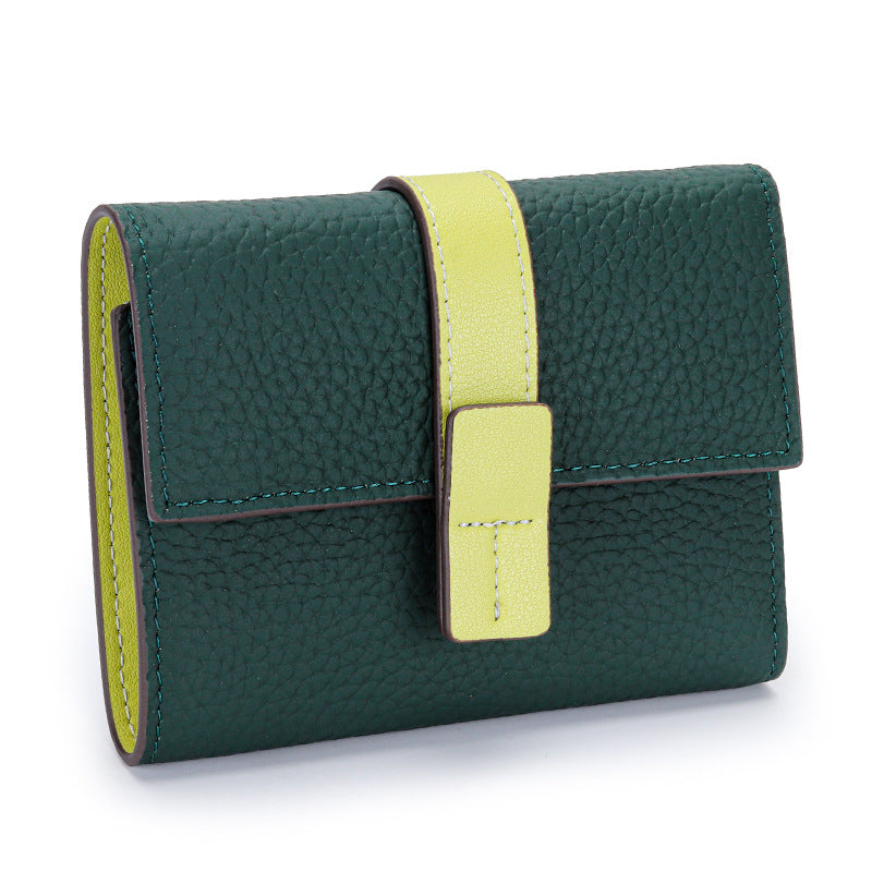 Envy First Layer Short Cowhide Color Matching Wallet