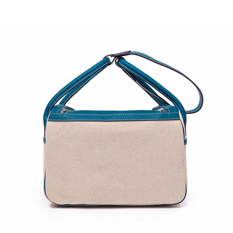 ANNA Canvas and Top Layer Cowhide Doctor's Handbag