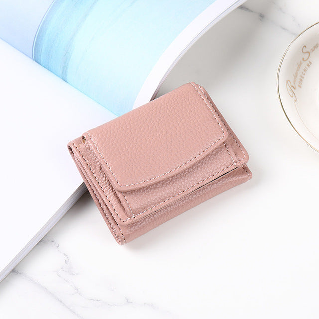BETSY Cowhide Wallet with Mini Coin Pocket and Card Holder
